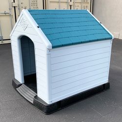 (NEW) $150 Plastic Dog House X-Large Size Pet Indoor Outdoor All Weather Shelter Cage Kennel 42x42x45”