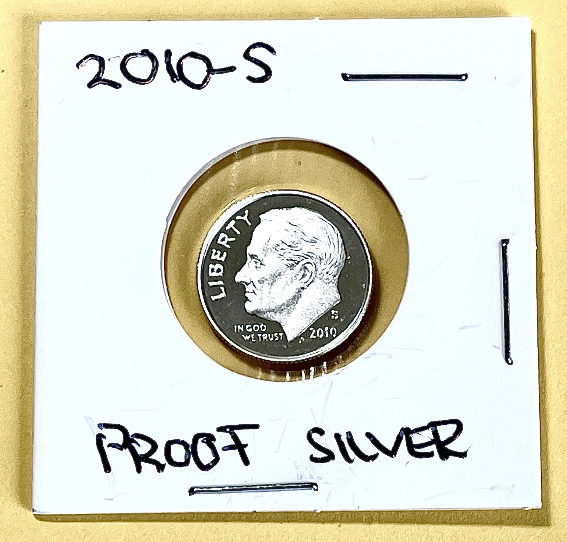 2010 - S.     Silver Proof Brilliant Uncirculated Roosevelt Dime.