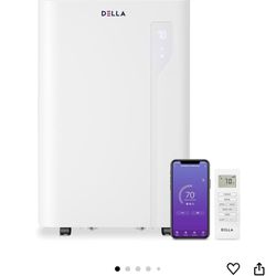 DELLA 14000 BTU with Heat Pump Smart WiFi Enabled Portable Air Conditioner, Electric Auto Swing Fan