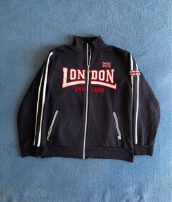 Vintage-style NaS London England full-zip track jacket