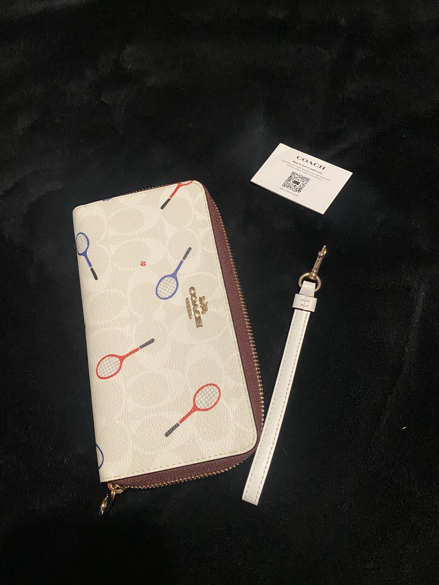 Off-White Coach Wallet With Tennis Racket Print