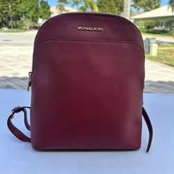 Used Authentic Red Michael Kors Backpack Purse