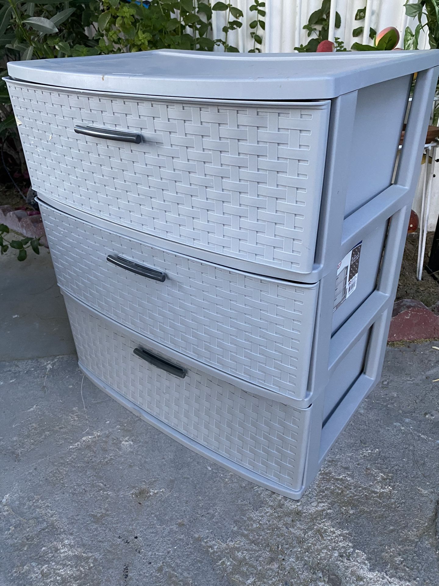 Sterilite 3 Drawer Wide Weave Tower Cement(Light Gray)