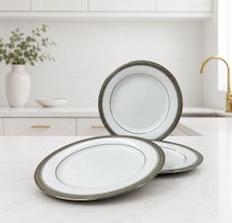 Noritake Manor Platinum 4297 Salad Plates 8 3/8” Set of 3 Fine China