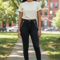 GAP black jeans True Skinny High Rise  Juniors Sz 28 (2R) sailor buttons