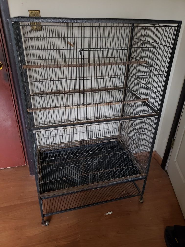 Large, Rolling Bird Cage