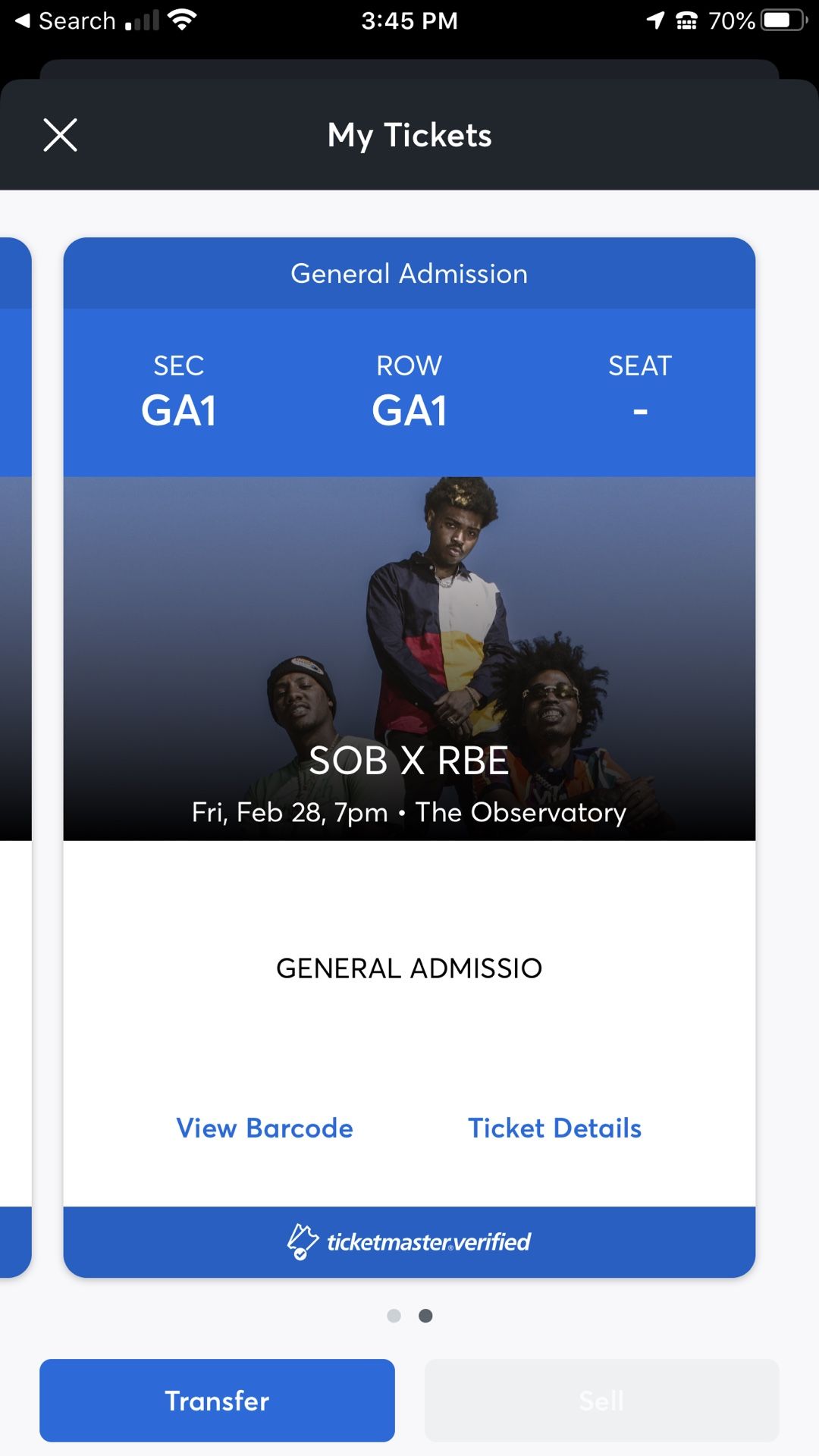 SOB X RBE CONCERT FOR THIS FRIDAY!! Two tickets