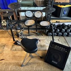 Roland TD-11 Electric Drum Set with chair and amp 