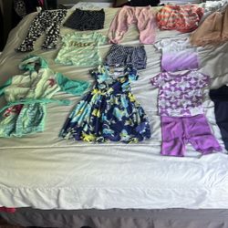 Toddler girl size 3T clothes bundle. Saint eve mermaid swim robe (not real soft but makes great cover up) & blue dress are size 3/4. Carters butterfly