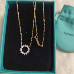 Tiffany & Co Open Circle Diamond Pendant 18k Rose Gold 