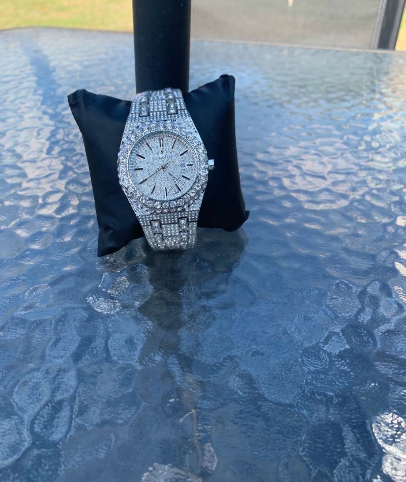 Rare Mosinette Men’s VVS Iced Silver Watch