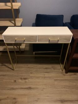 White table with gold accents