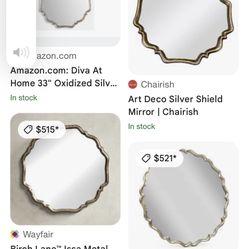 Elegant Geometric Silhouette Glass Mirror 