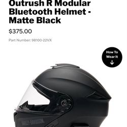 2024 Harley Outrush R Modular Bluetooth helmet Matte Black 