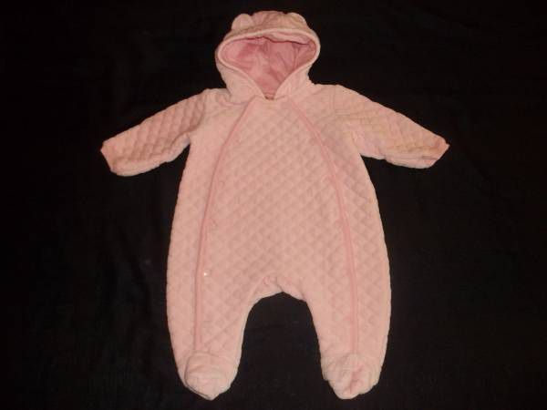 Nordstrom Baby Girls Pink Quilted Snowsuit Layette 3 Month