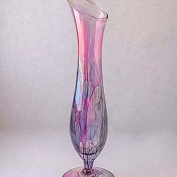 Watercolor Hand-blown Glass Vase 