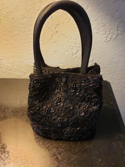 Black Beaded Cocktail Purse