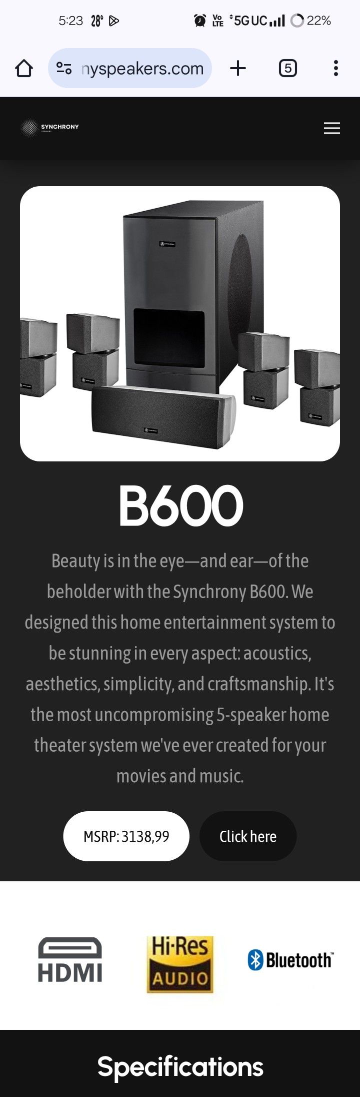 Home Surround Sound 1500 W