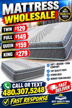 Queen bed with box spring $159