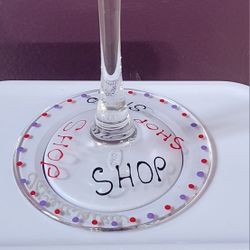 Hand-Painted Wine Glass “Shopping Diva”
by Jabberwalkie
