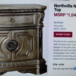 Gold Nightstand 
