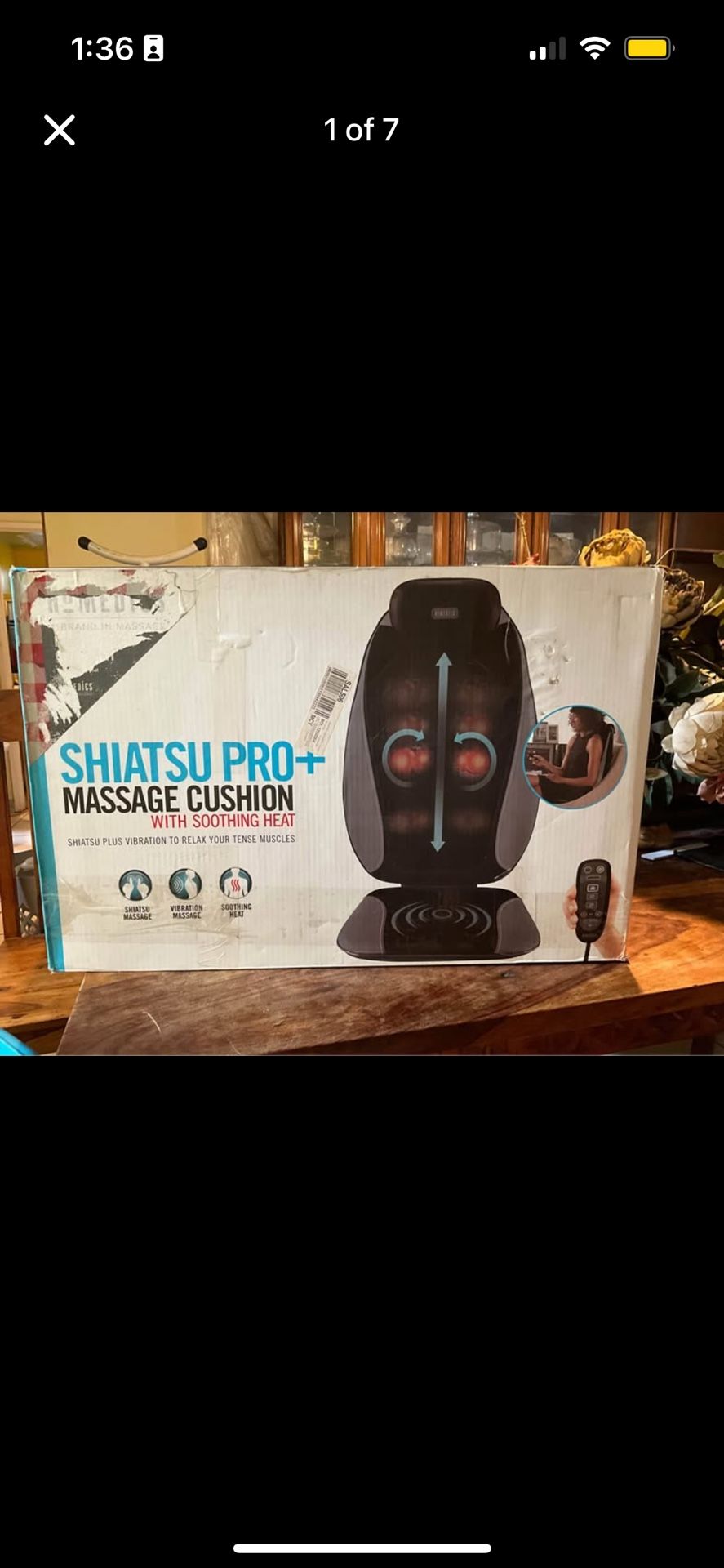 SHIATSU PRO+ MASSAGE CUSHION WITH SOOTHING HEAT