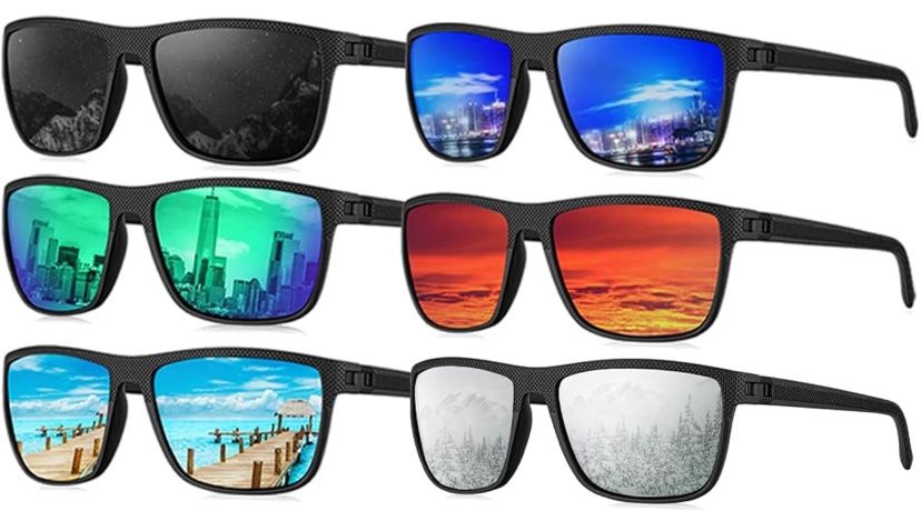 Polarized Sunglasses for Men, Sunglasses Mens Polarized for Driving, Fishing, Golf, 6PACKS