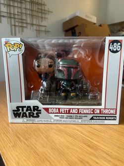 Boba fett and fennec on throne funko pop