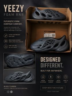 Yeezy Foam RNR Black Carbon Size 11