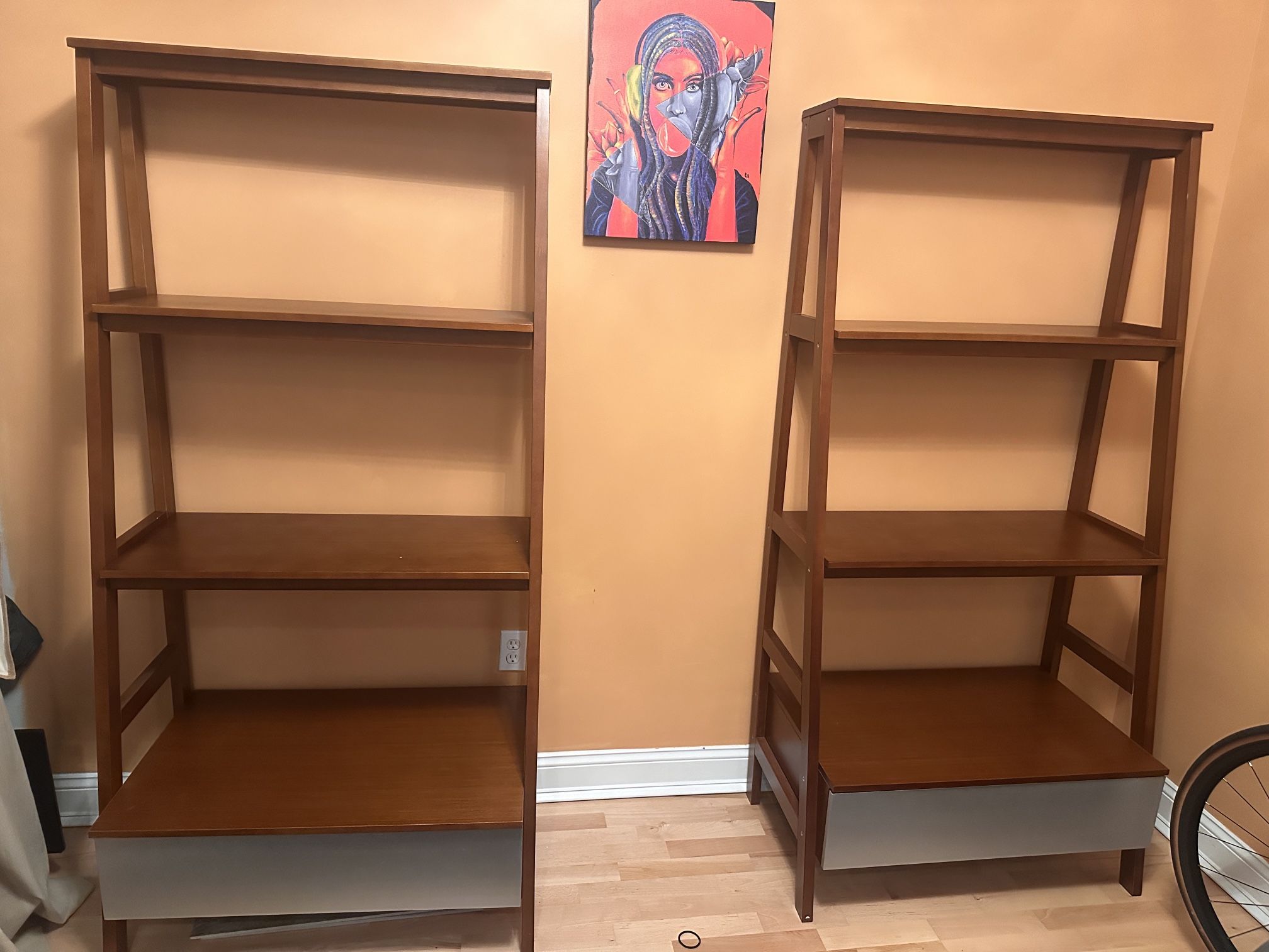 Ladder Bookshelf With Drawer 1 Or 2
