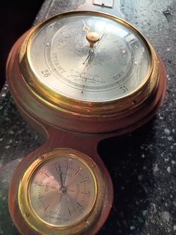 Vintage Antique Wooden Thermometer 