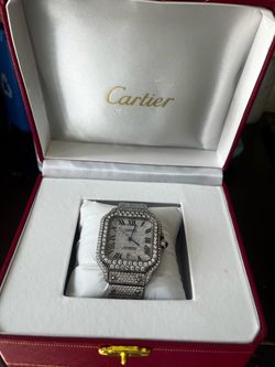 Cartier Santos Automatic Diamond-Set Watch