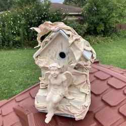 Wooden Cherub Bird House