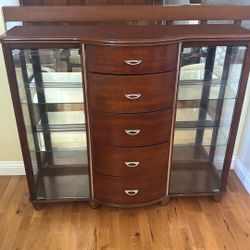 Dining Room Buffet Table, Hutch And Dining Table 