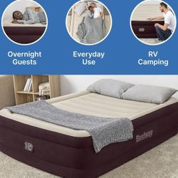 Bestway® Maroon Tritech Air Mattress Queen 20" with Built-in AC Pump
