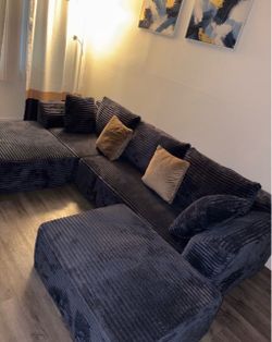 Blue sectional sofa