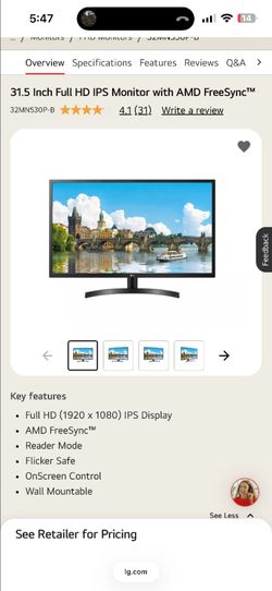 LG 32" Monitor (32MN530P-B)