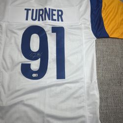 Kobie Turner Signed Autograph Custom Jersey - Beckett Coa - LA Rams