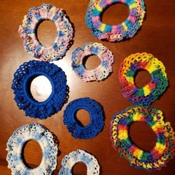 Handmade crocheted Scrunchies $2 Each