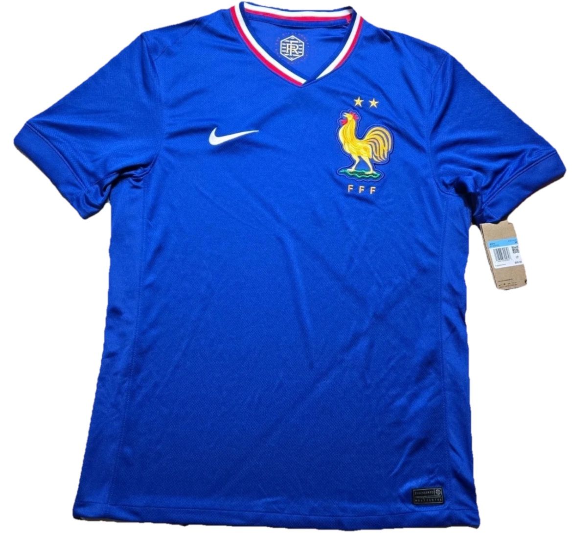 Nike Dri-Fit France FFF 2024/25 Stadium Home Jersey Top Mens Medium Blue New