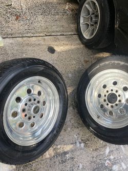 Polished Aluminum Wheels with Tires Set
