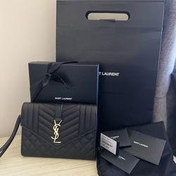 Ysl Clutch Bag In Grained Leather 
