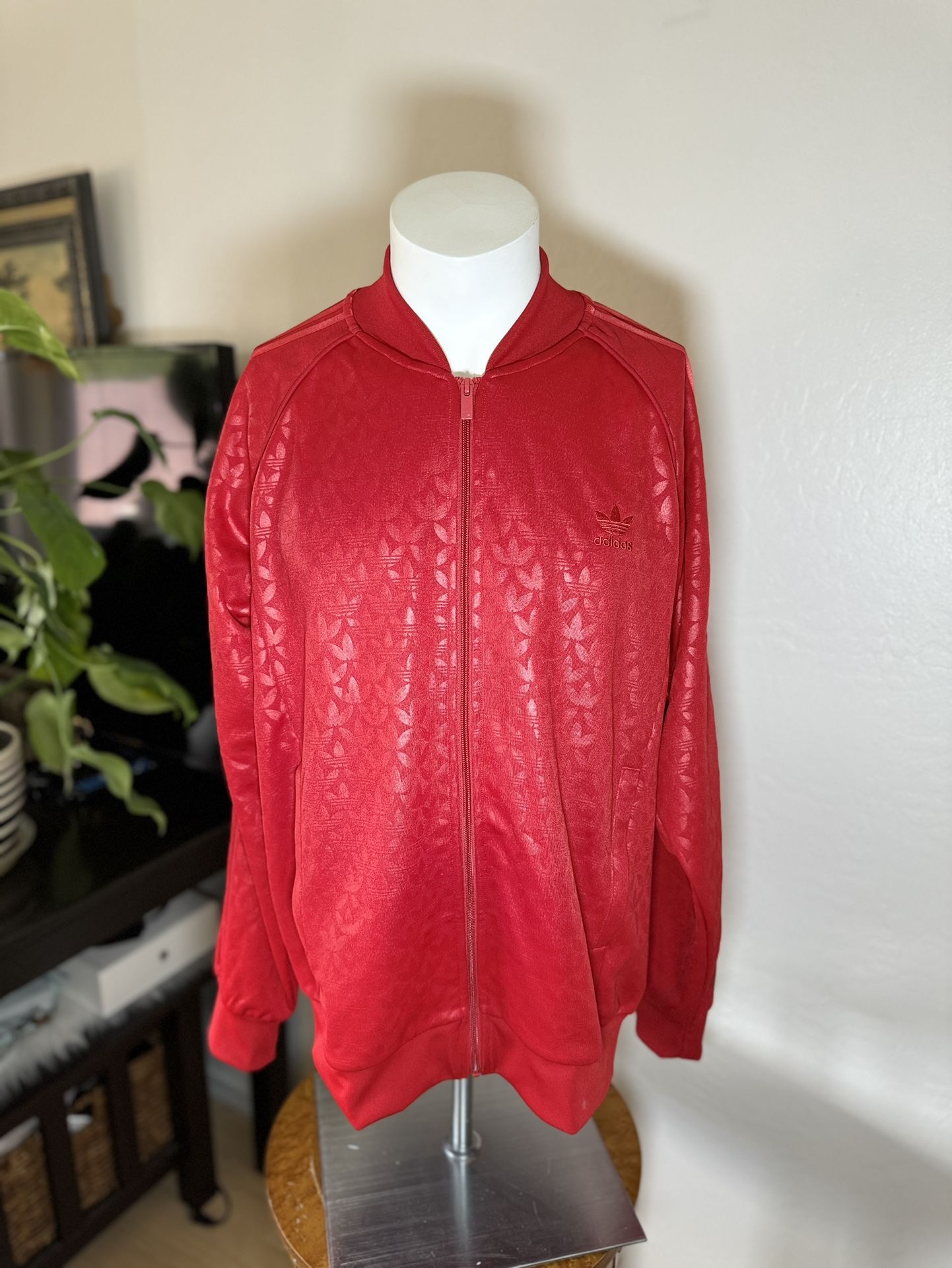 Adidas Originals Mono Superstar Jacket Red IJ5689 Men's Large