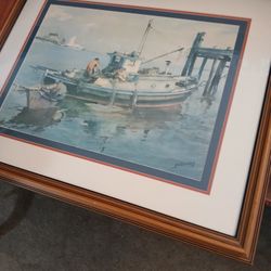 1939 Framed Fishing Boats In Harbor Sessions