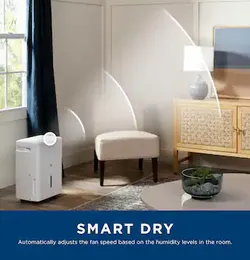 GE
35 pt. Dehumidifier with Smart Dry for Bedroom, Basement or Very Damp Rooms up to 3000 sq. ft. in White