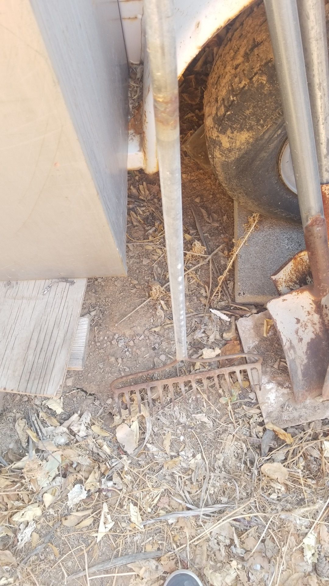 Shovels a rake