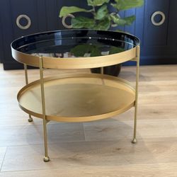 Modern Gold Black Round Coffee Table