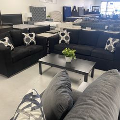 Black Sofa And Love Seat 