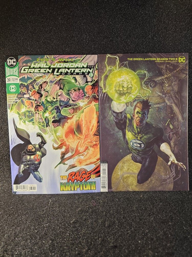 Lot of 2 DC Comics Green Lantern Season 2 #8 And Zod's Will Like New With Boards