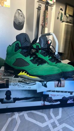 Jordan 5 Oregon Apple Green Black Size 9